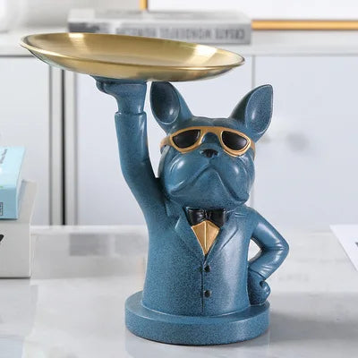 French Bulldog Sculpture Dog Statue Jewelry Storage Table Decoration Home Decor