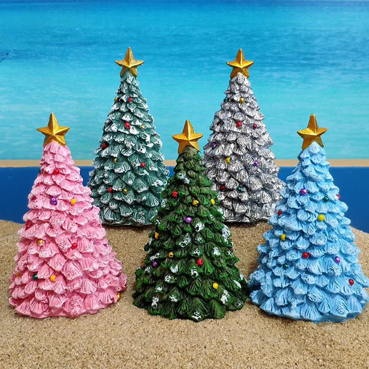 Handmade Miniature Christmas Tree Resin Figurines Crafts Ornament