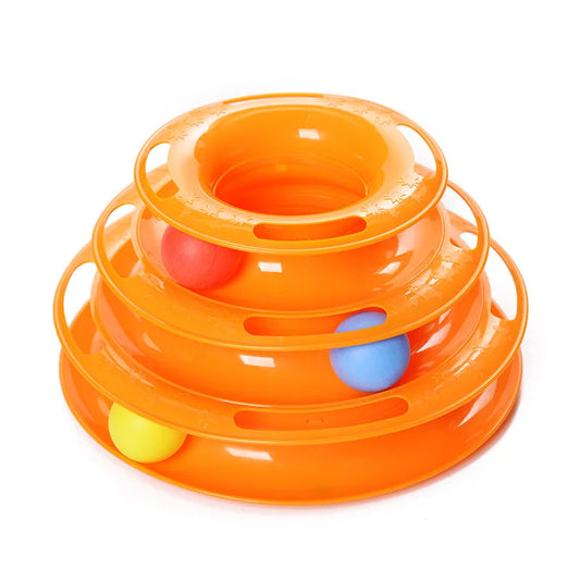 Three Levels Pet Cat Toy Tower Tracks Disc Cat Intelligence Amusement Disc