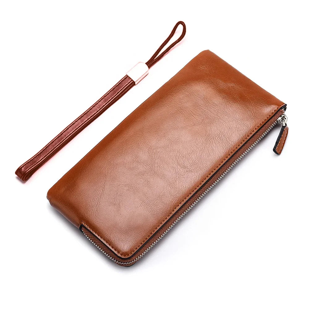 New Business Style Men's Clutch Large Wallet Soft PU Leather Male Wristlet Pack