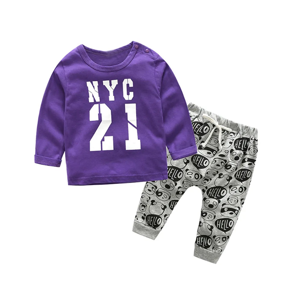 Top and Top Unisex Toddler Baby Boys Girls Casual Clothing Sets Long Sleeve