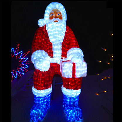 Square Christmas Santa Claus Statue Lights Patio Landscape Holiday Lighting