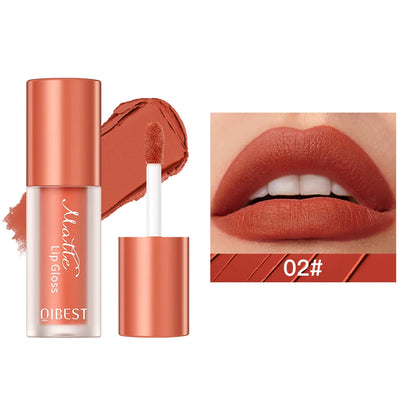 QIBEST 1Pc Velvet Matte Liquid Lipstick Nude Lipgloss Makeup Natural