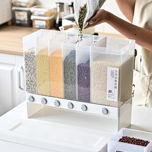 Home Sealed Rice Storage Box Wall Mounted Cereal Grain Container Dry Food