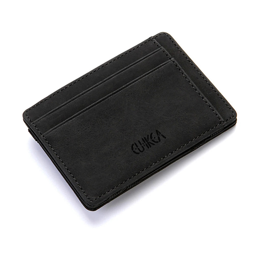 Ultra Thin Mini Wallet Men's Small Wallet Business PU Leather Magic Wallets