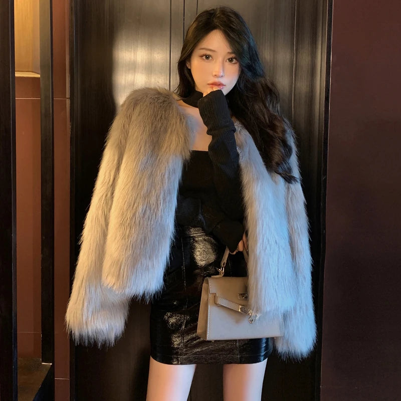 2024 Winter Warm Lady Faux Fur Jackets