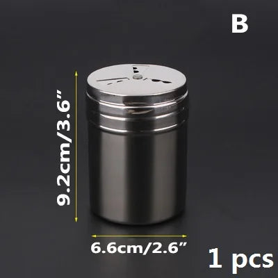 Stainless Steel Spice Sugar Salt Pepper Herb Shaker Jar Seasoning Bottle