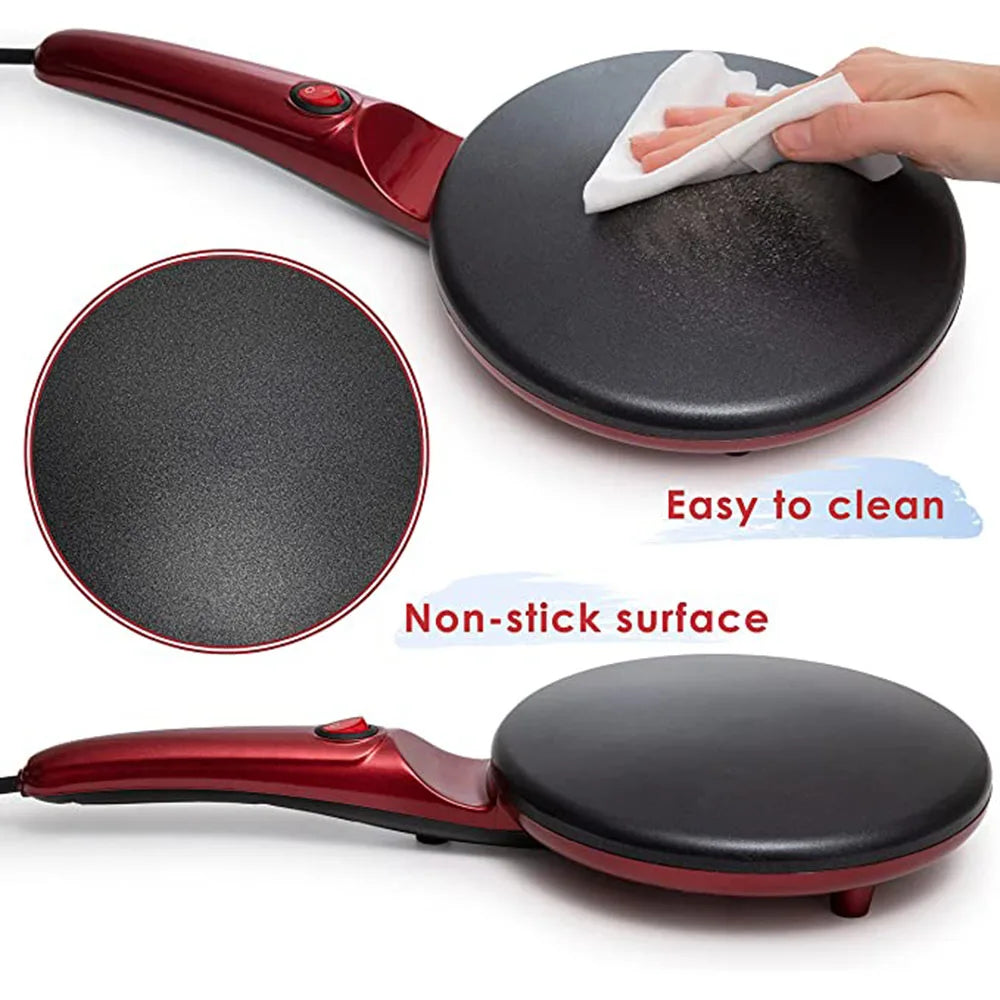 Electric Crepe Maker 220V Pizza Pancake Machine Non-Stick Griddle Baking Pan