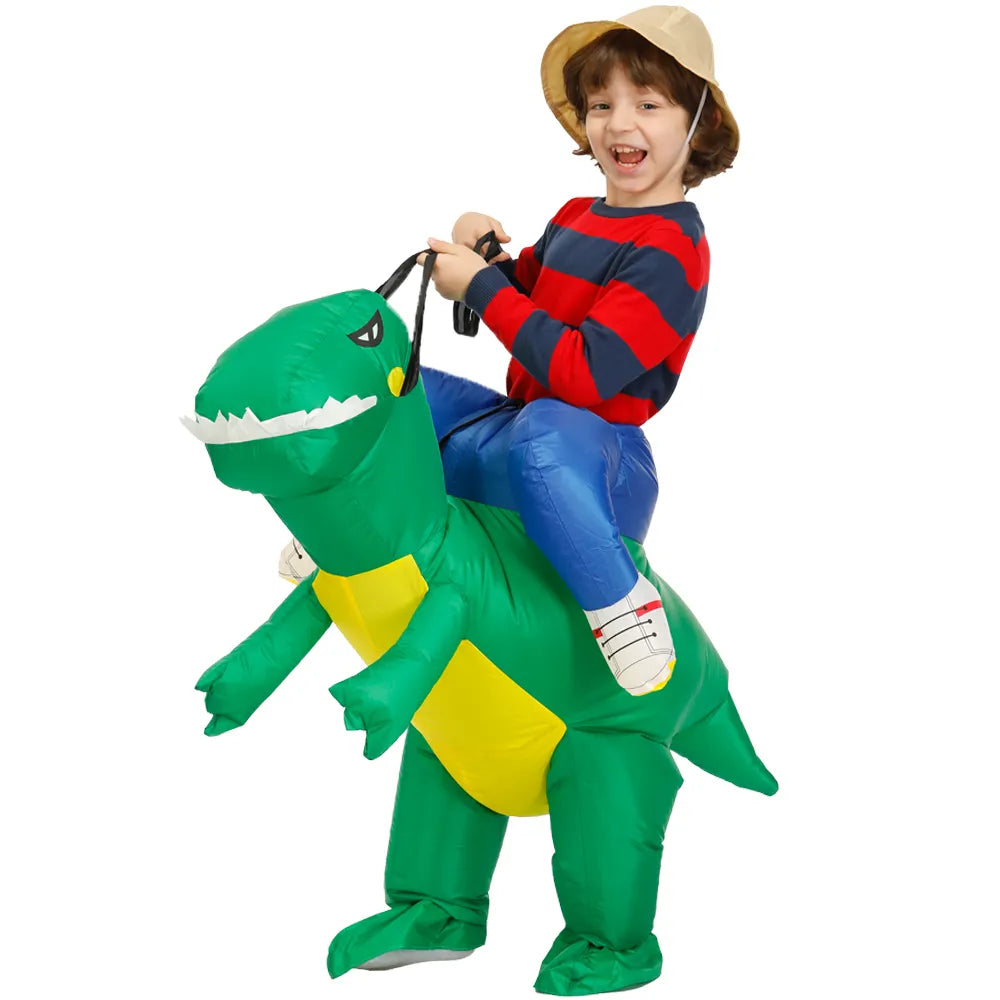 Kids Child Dinosaur Inflatable Costume Anime Mascot Dress Suit Halloween Purim