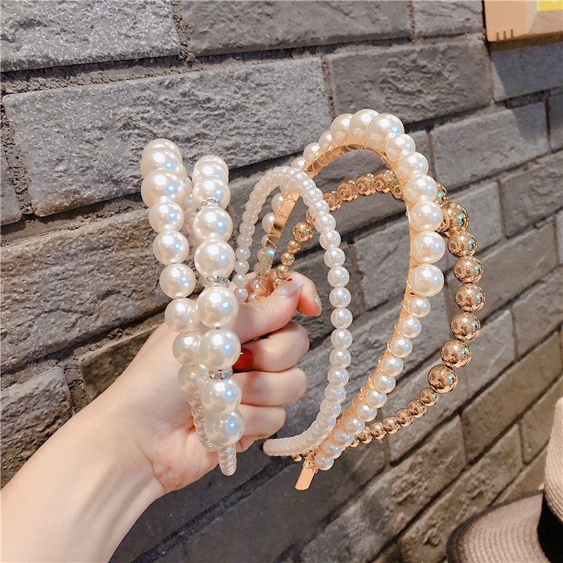 Ins Fashion Girls Elegant Pearl Headband Hair Accessories New Fashion