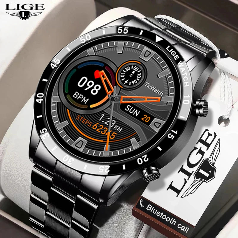 LIGE New BW0189 PRO Smart Watch Men Bluetooth Call Watch IP67 Waterproof