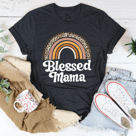 Blessed Mama Boho Rainbow T-Shirt