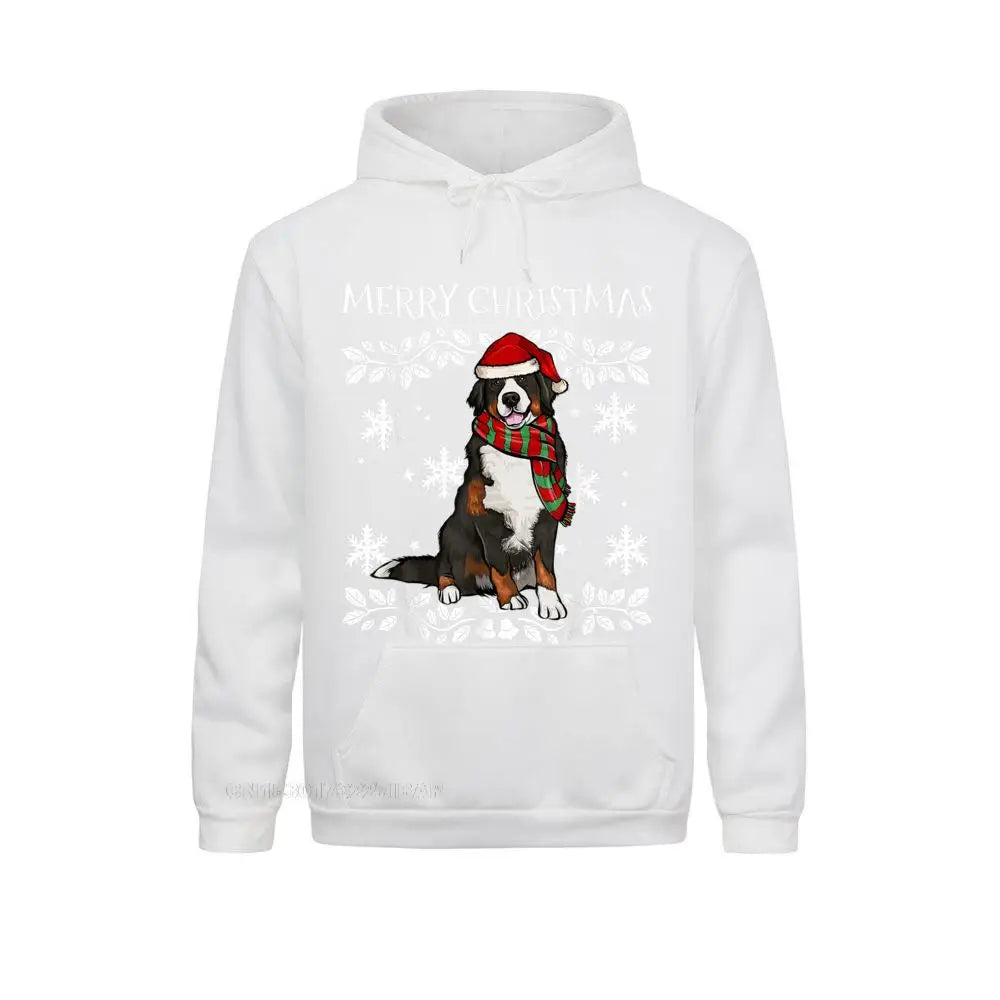 Merry Christmas Ornament Bernese Mountain Dog Xmas Santa Pullover Hoodies