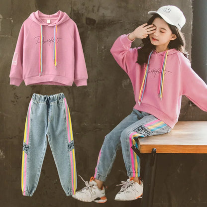 Children Clothing Set Hoodie Jeans Kids Tracksuit 2023 Spring Girls Costume Kids