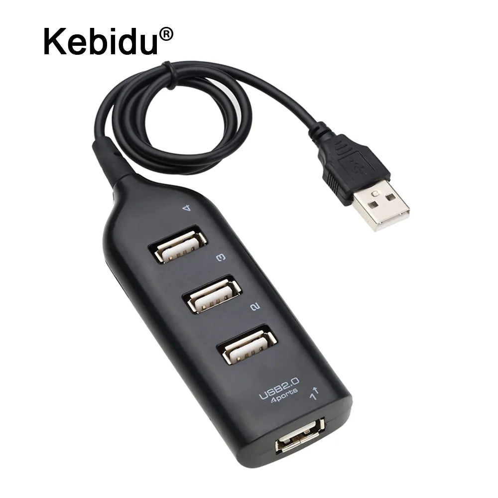 Hi-Speed Hub Adapter USB Hub Mini USB 2.0 4-Port Splitter for PC Laptop