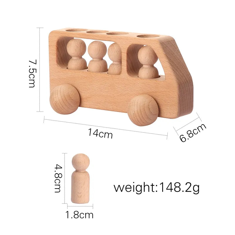 Wooden Train Birthday Toy  Montessori Toys Baby Educational Wooden Trolley