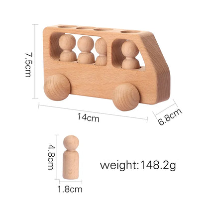 Wooden Train Birthday Toy  Montessori Toys Baby Educational Wooden Trolley