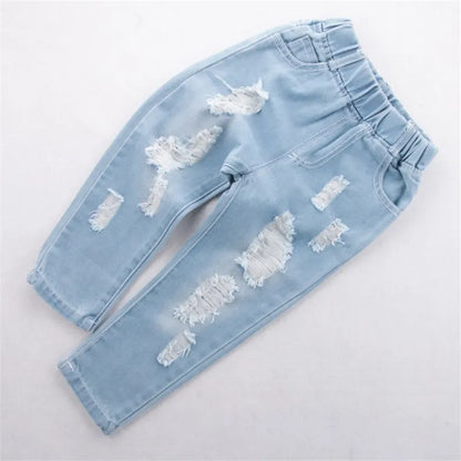 CROAL CHERIE Fashion Children Ripped Jeans Boys Jeans Girls Jeans Denim Pant