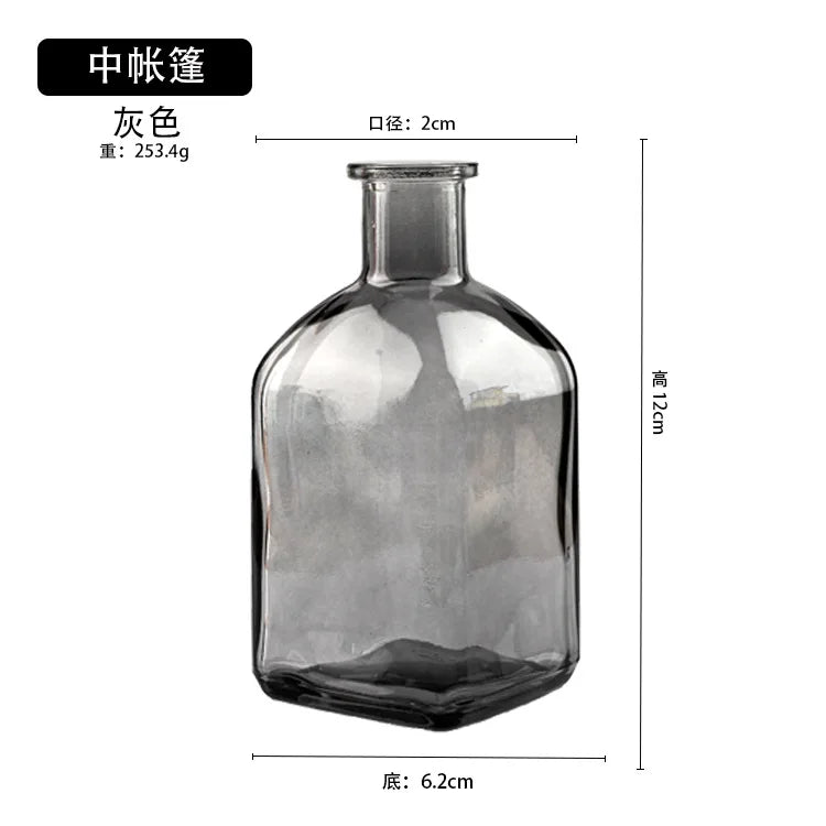 Colorful Glass Vase Transparent Simple Glass Bottle Table Crafts Ornaments