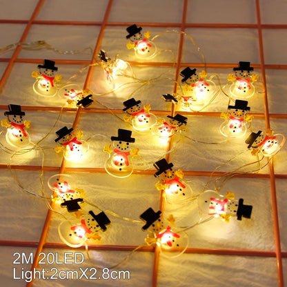 Snowman Christmas LED Garland String Lights Merry Christmas Decorations