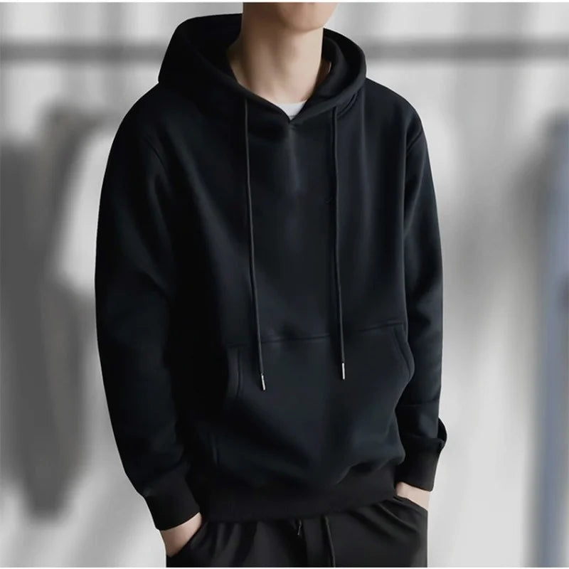 Fashion Hoodie Men Solid Hip Hop Tracksuit Men Hooded Sweatshirt Casual