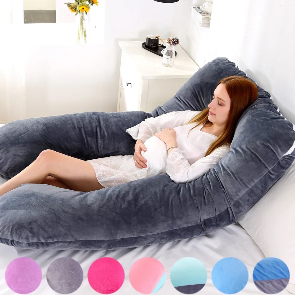 140x80cm Soft Pregnant Pillow Gravida U Type Lumbar Pillow Multi Function Side