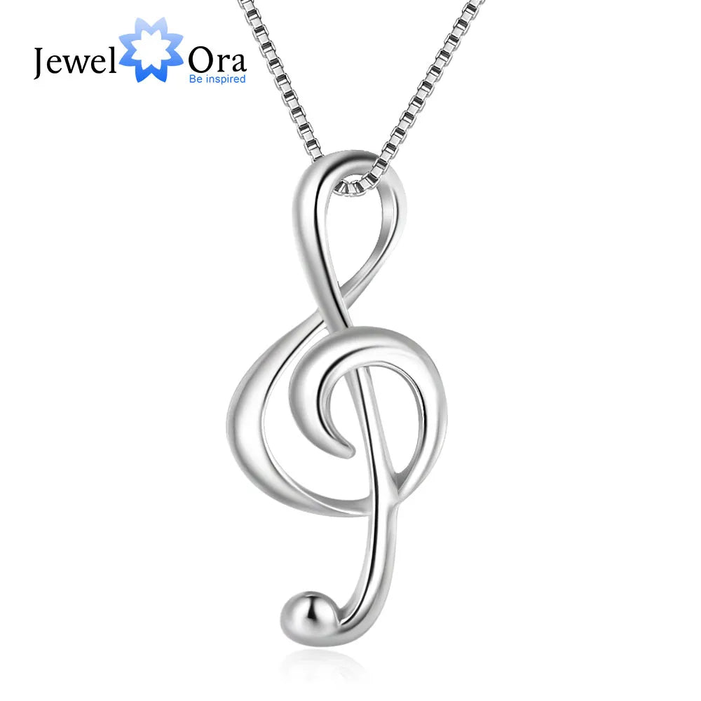 JewelOra Silver Color Musical Note Necklaces & Pendants