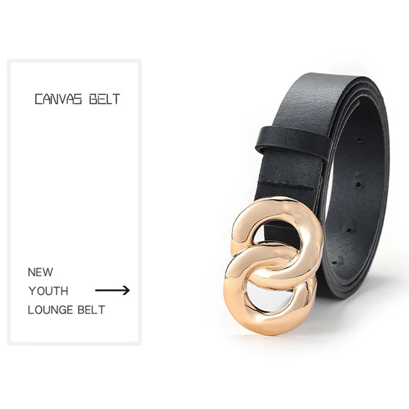 Pu Leather Belt Women Waist Luxury Black Belts for Jeans Dresses Woman