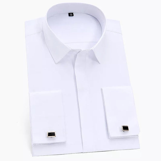 Men's Classic Hidden Buttons French Cuffs Shirt FormalStandard-Fit shirt