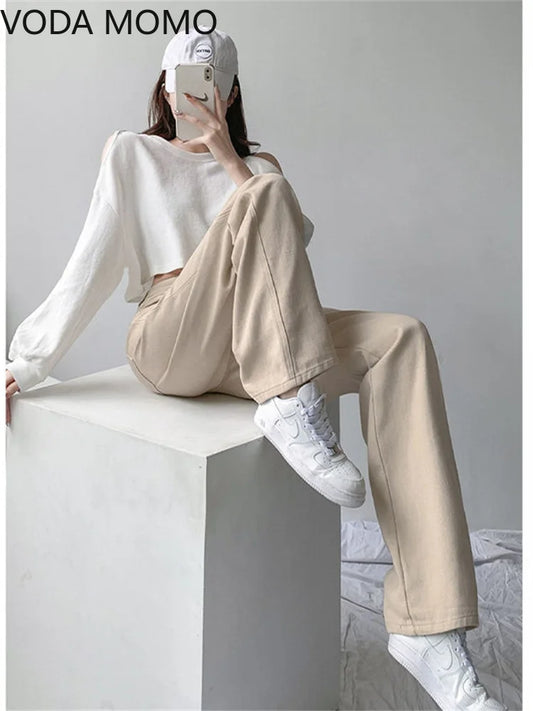 Spring 2022 Womens Fashion High Waist Women's Wide Leg Jeans Baggy Woman