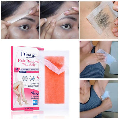 20Pcs/Set Hair Removal Wax Paper Professional Non-Permanent Depilatory Body