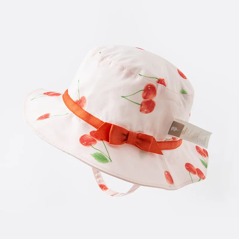 DBJ17487 Dave Bella Summer Fashion New Born Baby Girls Cute Bow Cartoon Hat