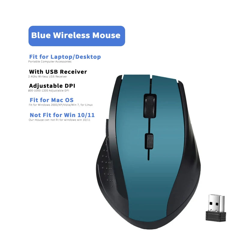 2.4Ghz Wireless Mouse Gamer for Computer PC Gaming Mouse With USB Receiver