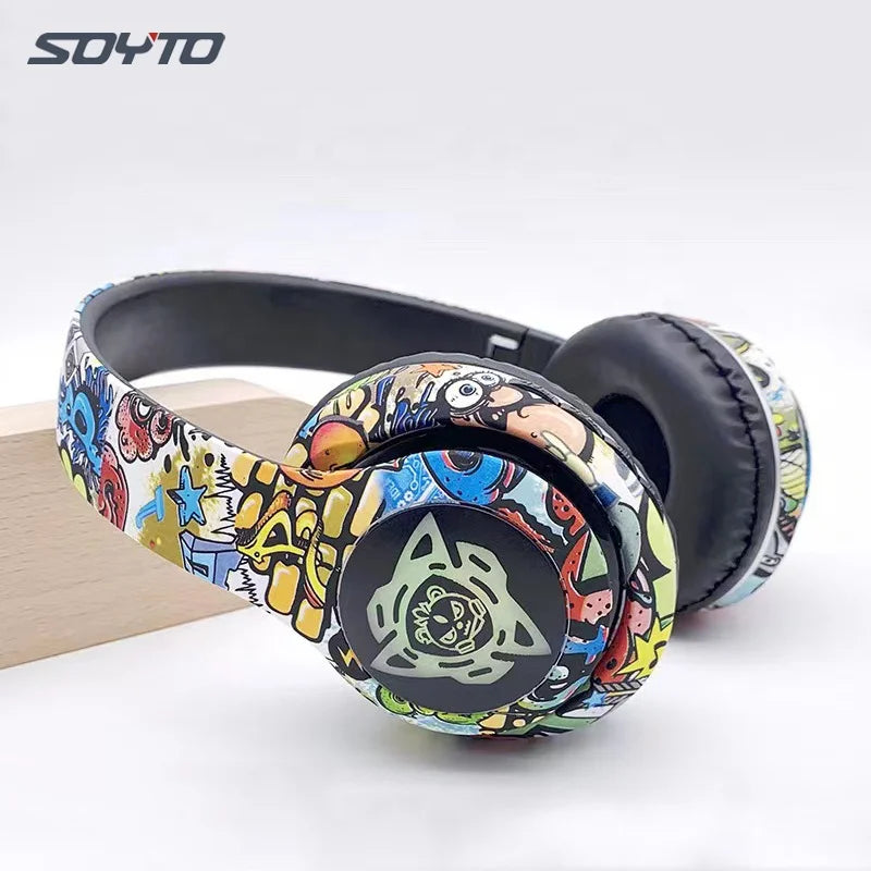 Shuoyin P35 JBI Graffiti Wireless Bluetooth Casque Audifono P35 Casque Cuffie