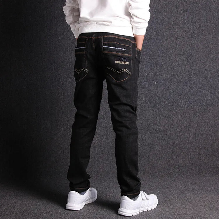 Jeans for Boys Fashion Casual 100% Cotton Elastic Children's