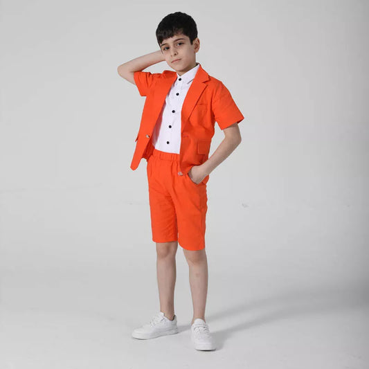 Children Summer Dress Suit Sets Flower Boy Wedding Birthday Party Performance