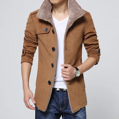 Winter Jackets Mens Casual Men Blends Fleece Warm Windbreaker Coats Men Jackets