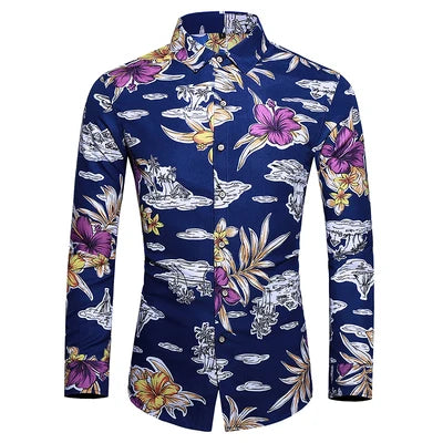 Casuals Shirt Men Autumn New Arrival Personality Printing Long Sleeve Shirts