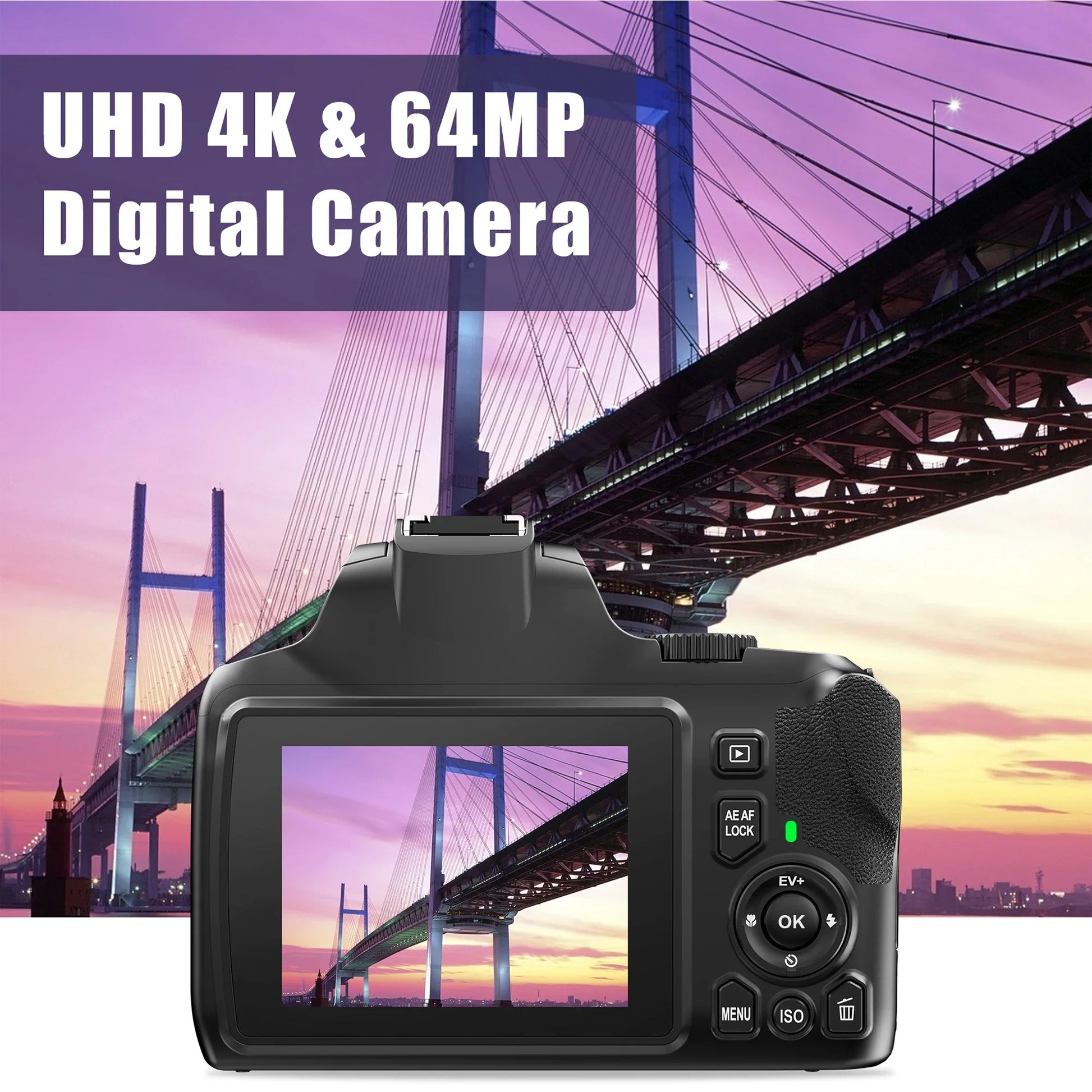 Digital Camera 4K 64MP SLR Camera Digital Photography Camera 10X Optical Zoom