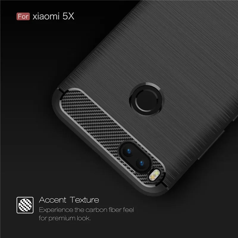 Carbon Fiber Case for Xiaomi Mi A1 5X Luxury Slim Silicone Soft Phone Cover