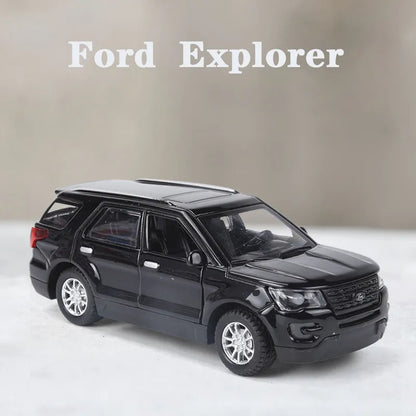 New 1:36 Ford Explorer Alloy Car Model Sound and Light Diecasts