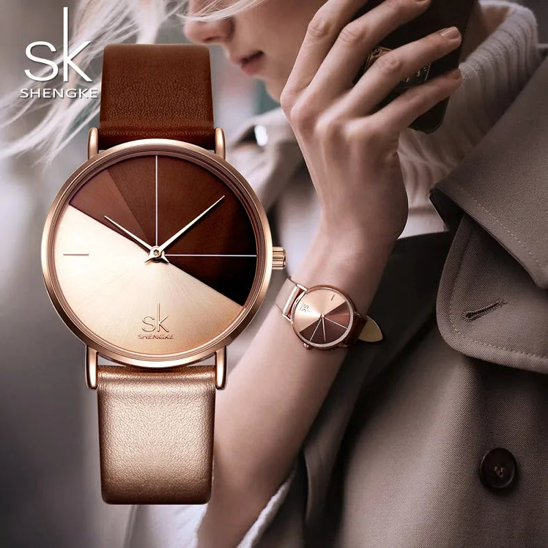 Shengke Original Design Woman Watches Creative Fashion Womens Quartz