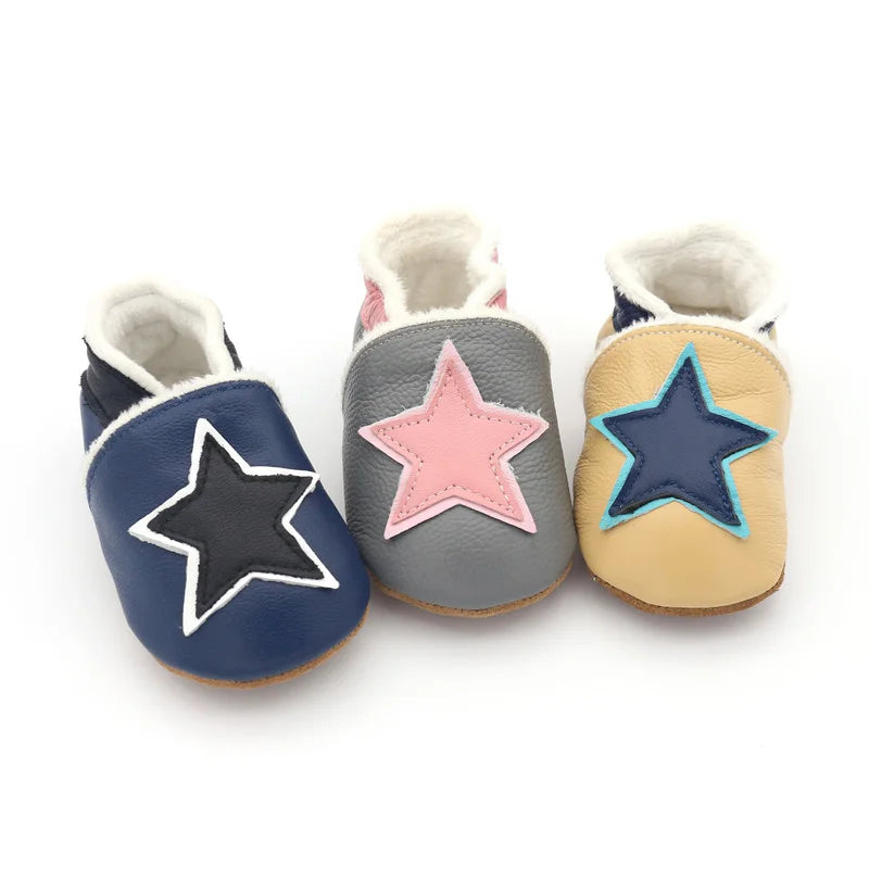 New Star Winter Baby Shoes Plush Lining Genuine Leather