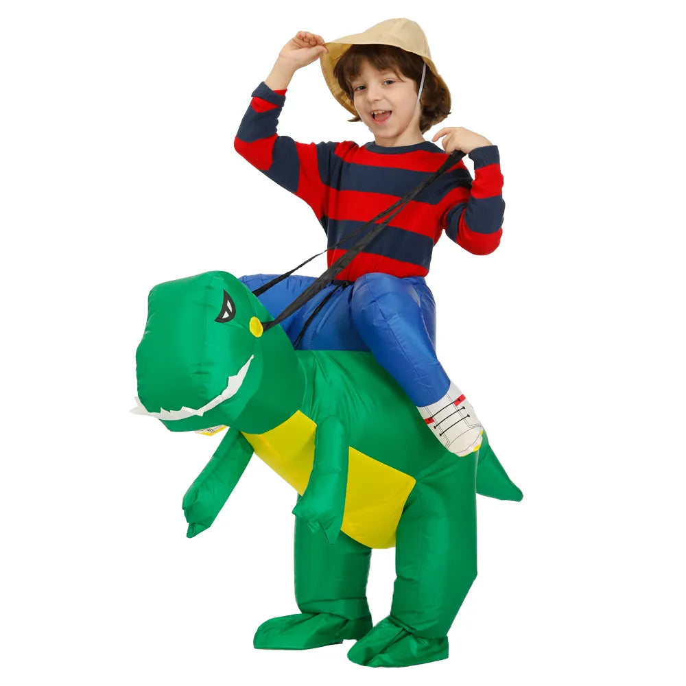 Kids Child Dinosaur Inflatable Costume Anime Mascot Dress Suit Halloween Purim