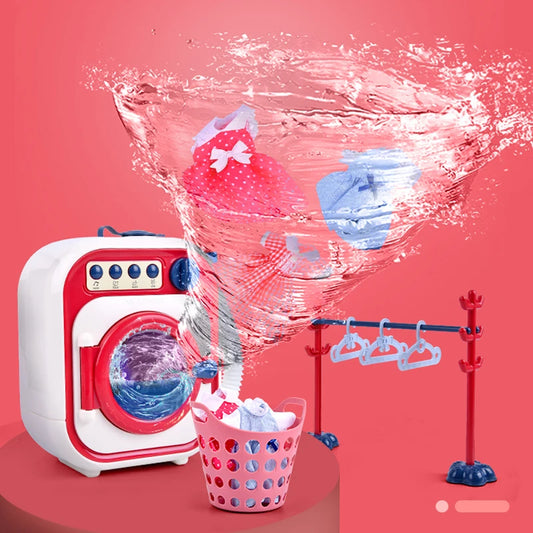 Kids Washing Machine Toy Pretend Play House Mini Simulation Electric Toys