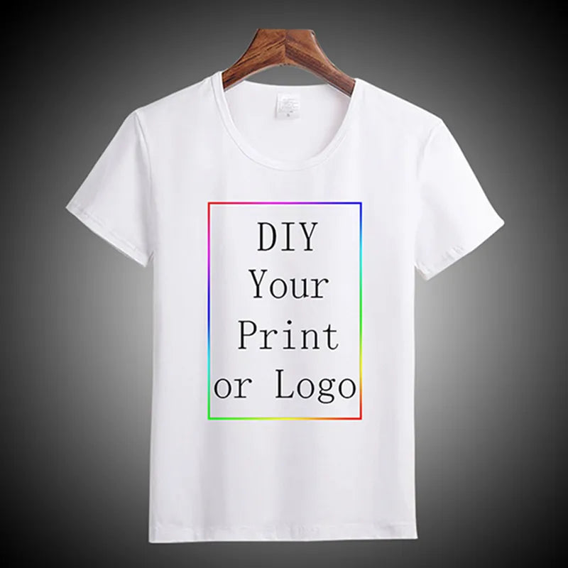 Customized Print T Shirt Women's Man DIY Photo Logo Brand Top Tees T-Shirt