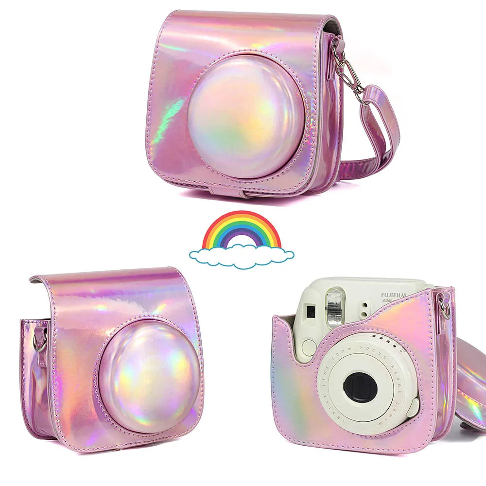 Fujifilm Instax Mini Camera Case Bag PU Leather Cover With Shoulder Strap