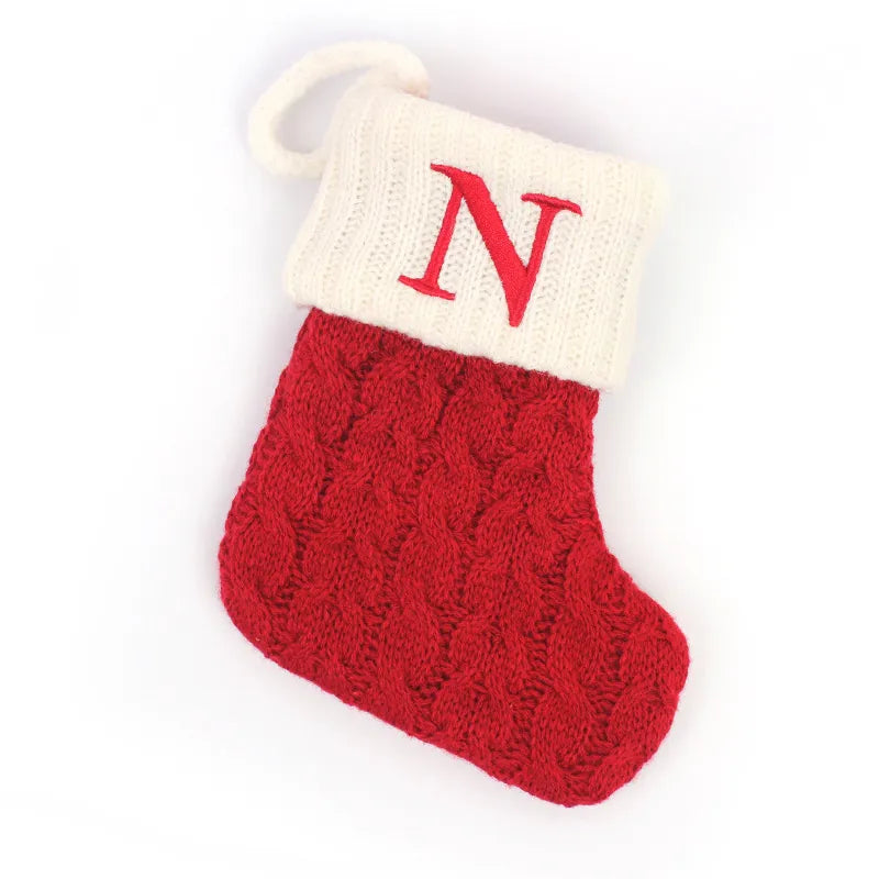 Letters Christmas Stocking New Knitting Christmas Tree Pendant Decorations