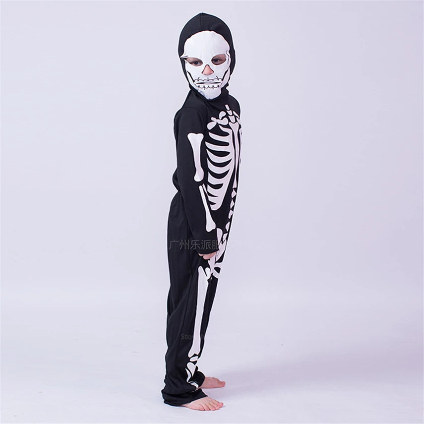 Halloween Skull Skeleton Kids Childen Scary Demon Devil Cosplay Rainbow