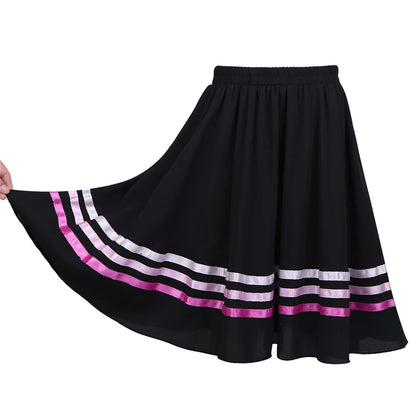 Ballet Character Skirt Teen Girls High Waist Long Maxi Full Circle Skirt